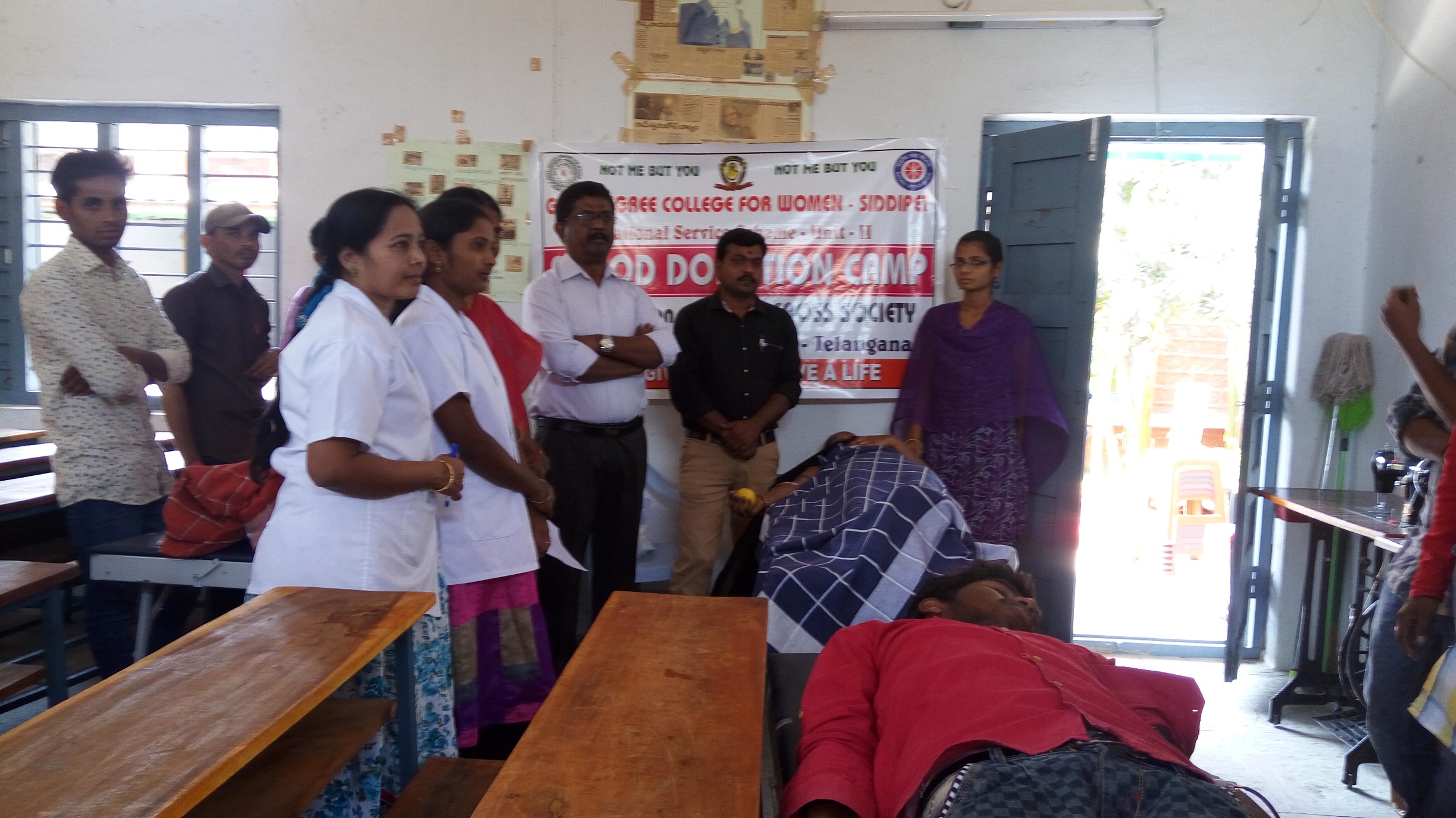 we conducted Blood Donation Camp after complete of the Health and Hygiene Meeting at our College by NSS Unit-II Programme officer Dr. S. Suvarna Devi, Conducted this programme with the help of Rcs