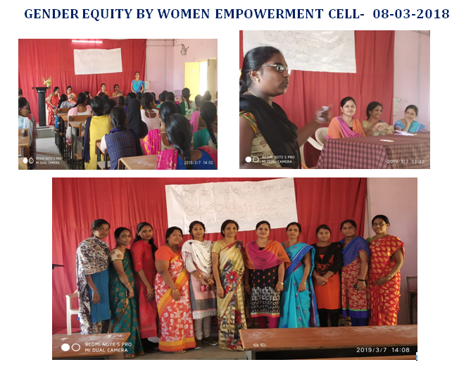 GENDER EQUITY BY WOMEN EMPOWERMENT CELL-  08-03-2018