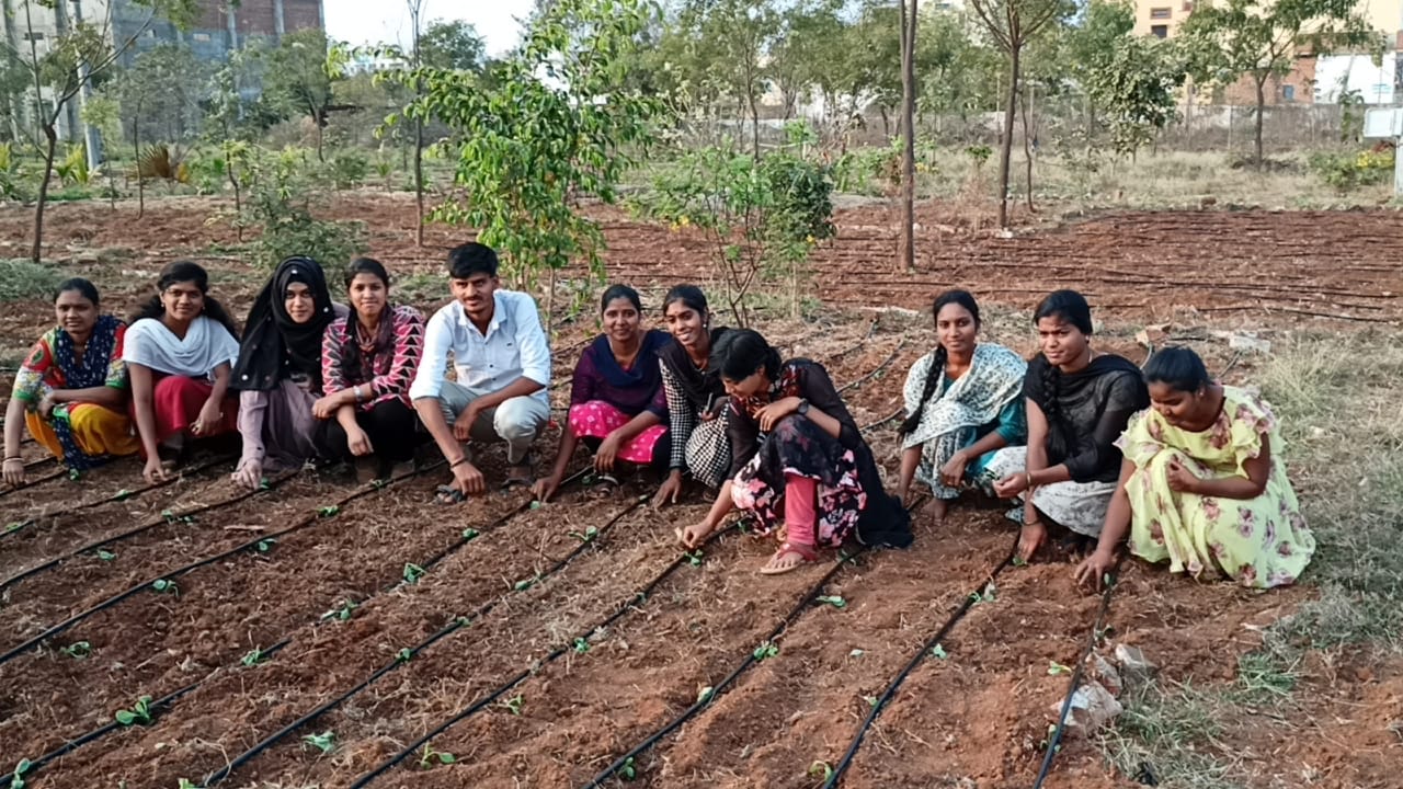 Plantation in Telangana Botanical Garden by the students