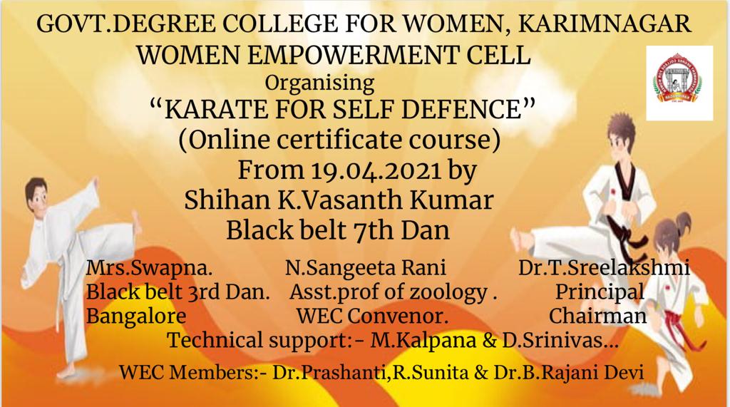 Karate for self defense organized by WEC 