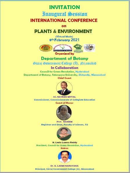 Botany-International Conference  on Plants and Environment 