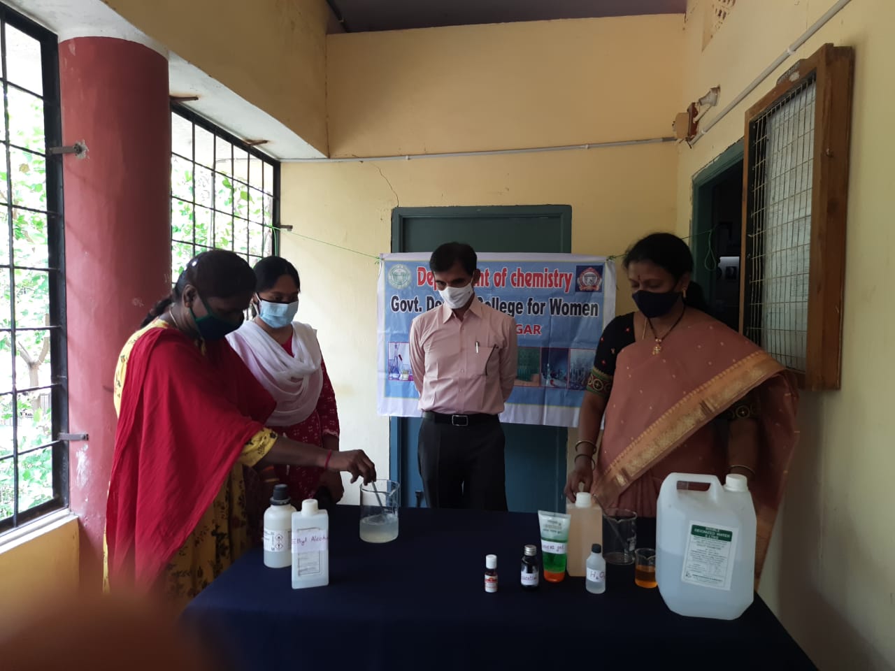 Preparation of Hand Sanitizer by the department of chemistry