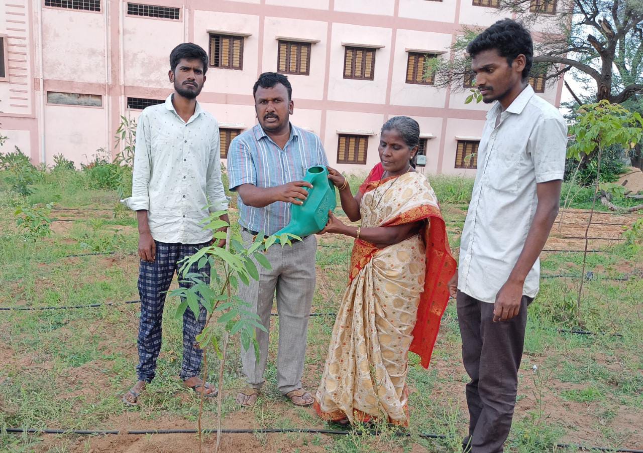 Saplings were planted in memory of Prof. Jayashankar on his 88  Jayanthi in  KCR Arboretum, DR.BRR GDC, Jadcherla