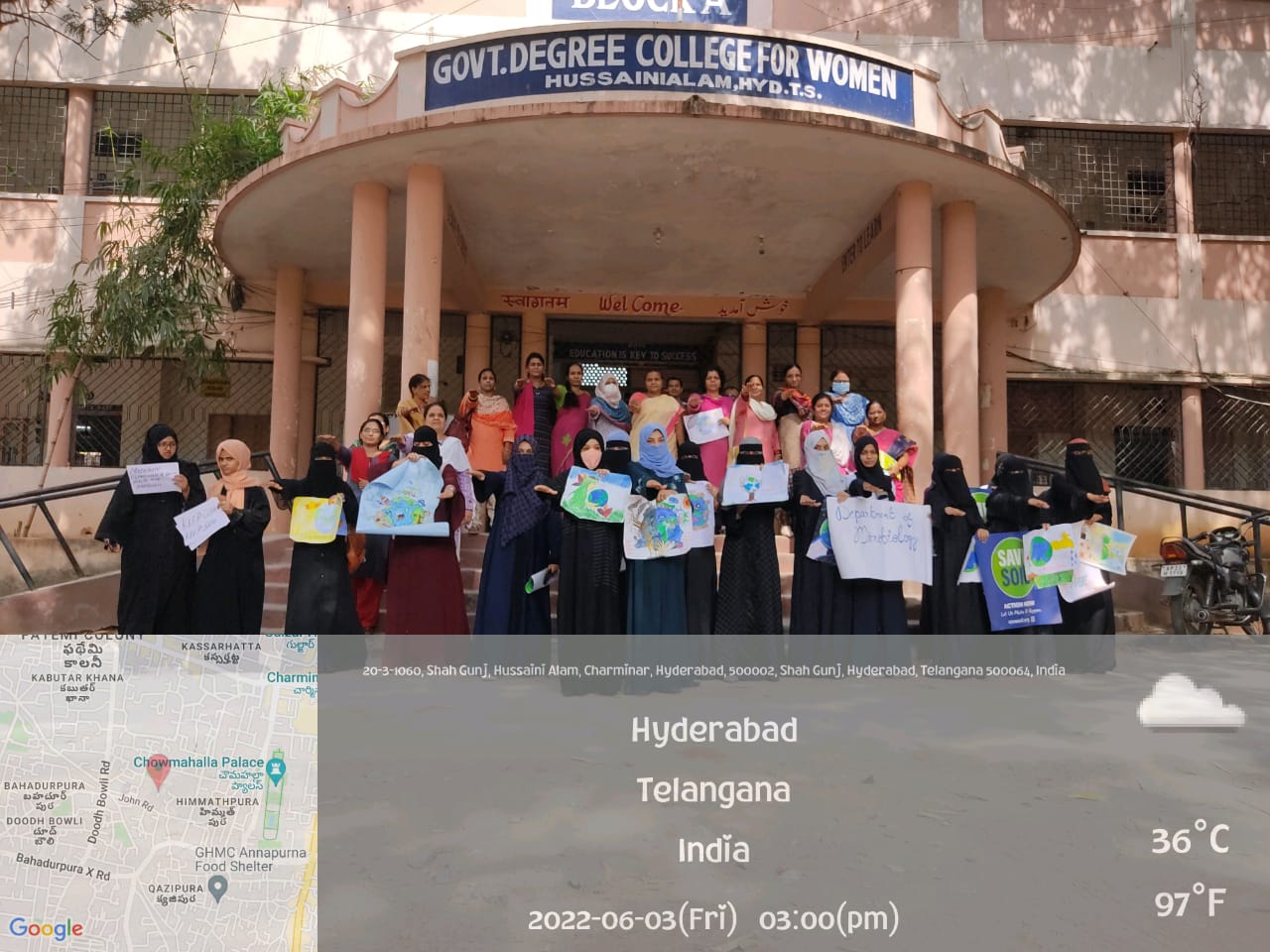 Pledge  to  Keep  Campus  and  Neighbourhood  Clean by principal ,staff and students of Bsc were participated